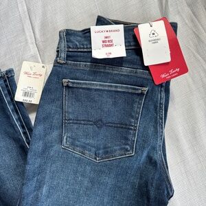 Brand New Lucky Brand Mid Rise Straight Jeans - Size 2